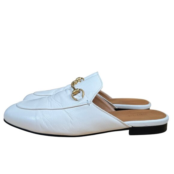Gucci Princetown Horsebit Loafer Ivory Leather Slip-On Flat EU 39 US 9 - Picture 6 of 12